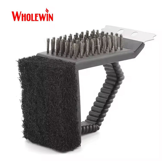 CEPILLO LIMPIADOR DE PARRILLAS 3 EN 1