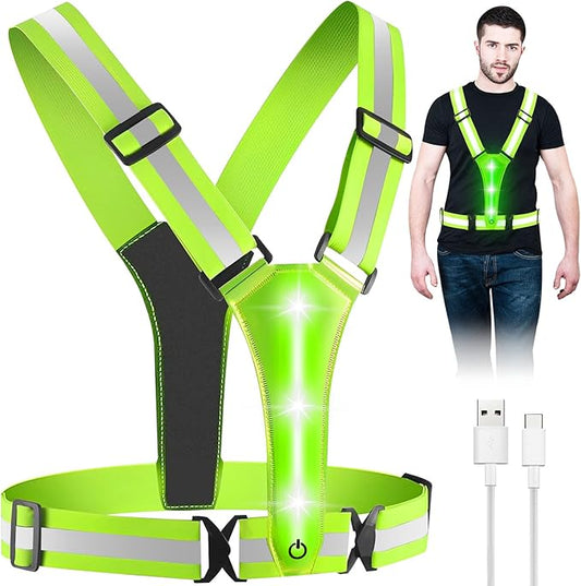 CHALECO REFLECTIVO PARA MOTO CON LUZ LED