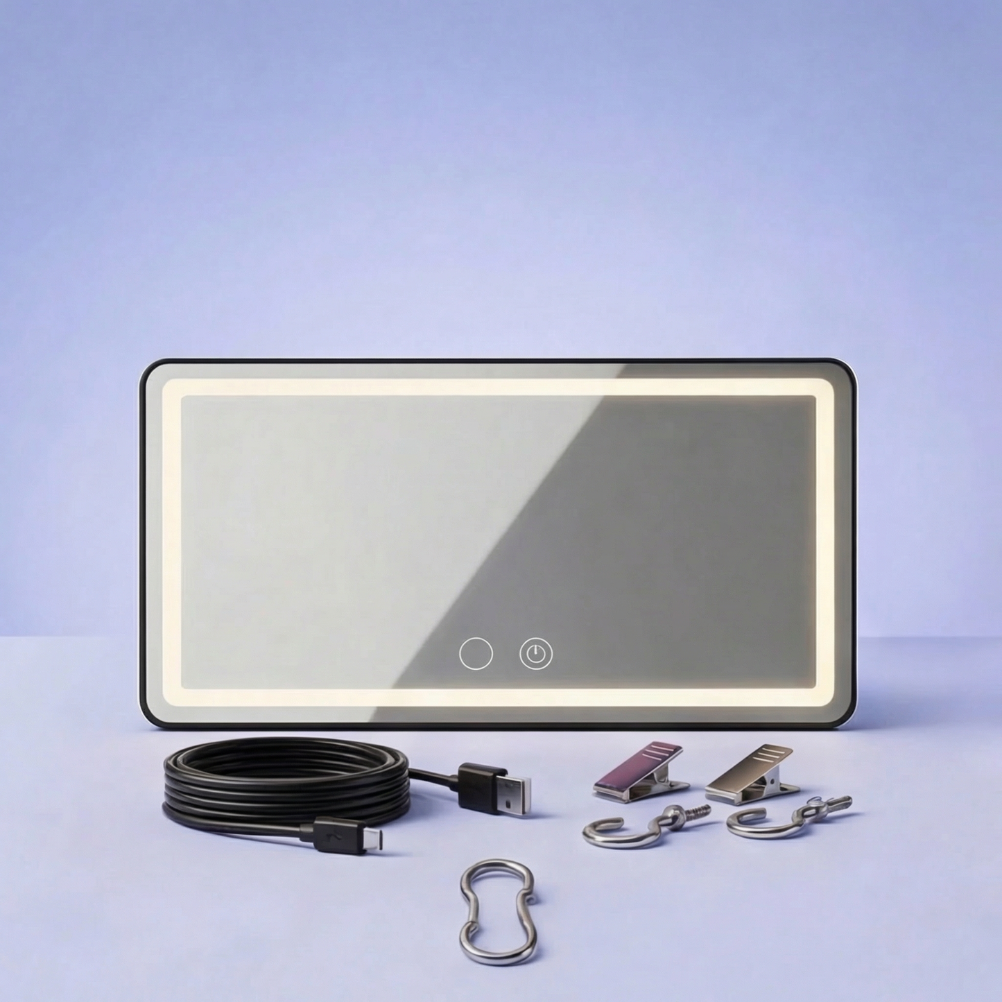 ESPEJO CON LUZ LED PARA AUTO