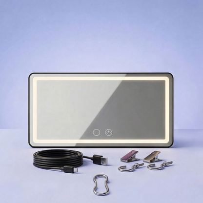 ESPEJO CON LUZ LED PARA AUTO