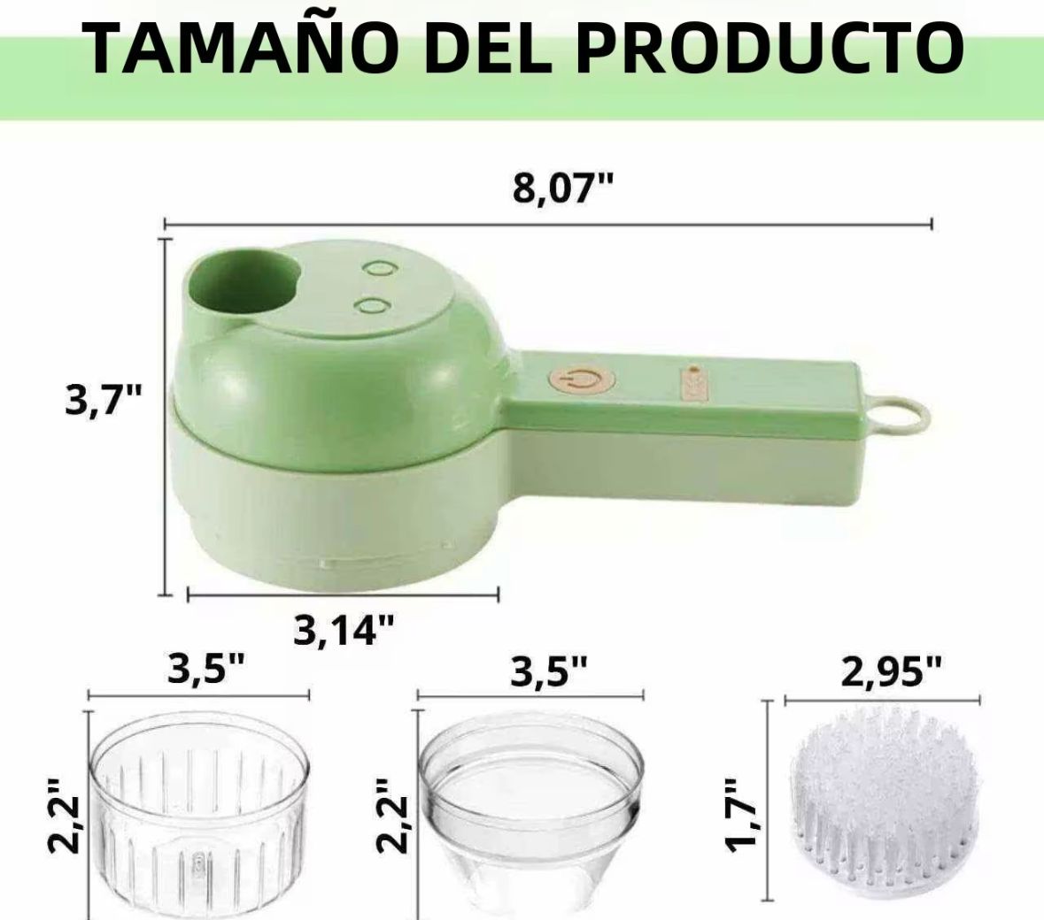 MINI TRITURADOR CON CEPILLO DE LIMPIEZA