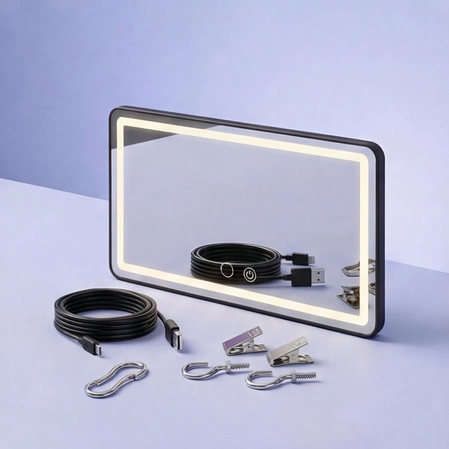 ESPEJO CON LUZ LED PARA AUTO