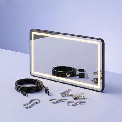 ESPEJO CON LUZ LED PARA AUTO