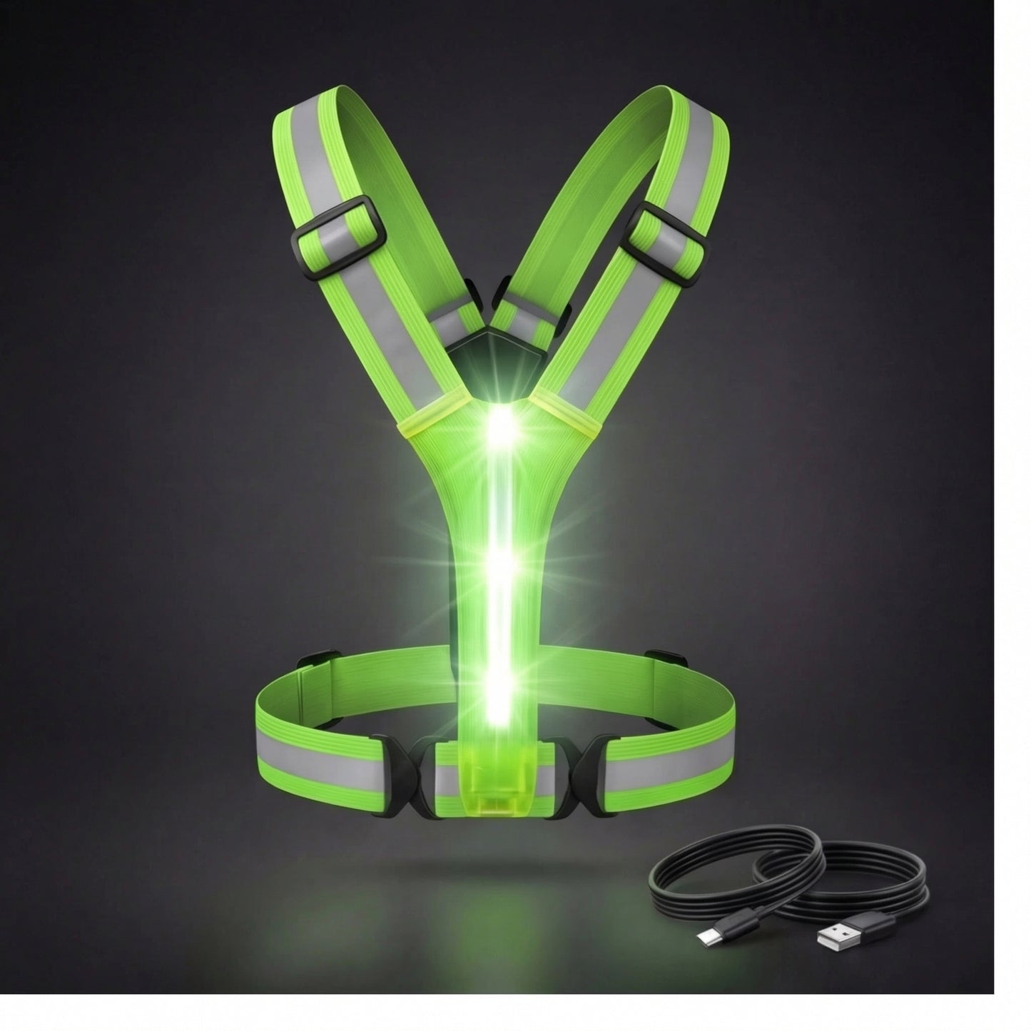 CHALECO REFLECTIVO PARA MOTO CON LUZ LED