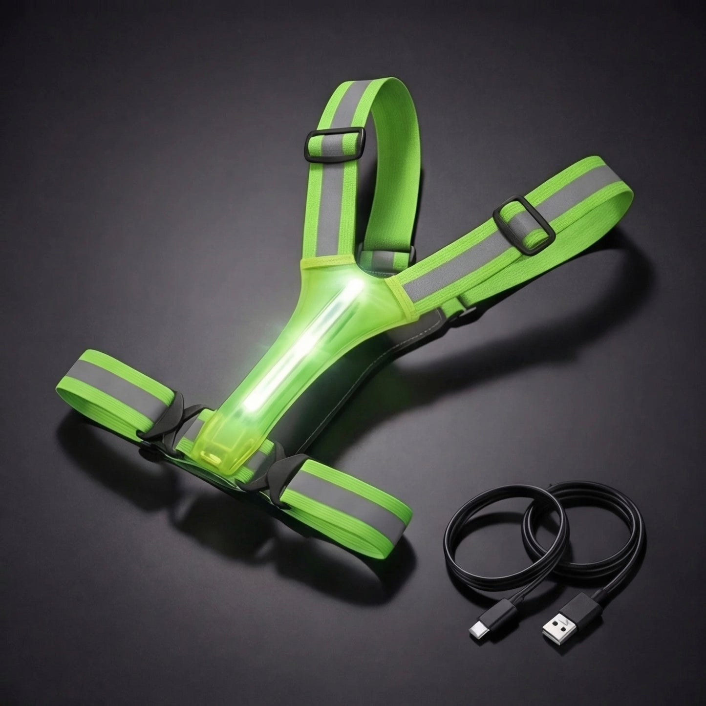 CHALECO REFLECTIVO PARA MOTO CON LUZ LED