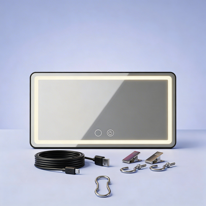 ESPEJO CON LUZ LED PARA AUTO