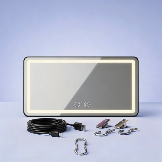 ESPEJO CON LUZ LED PARA AUTO