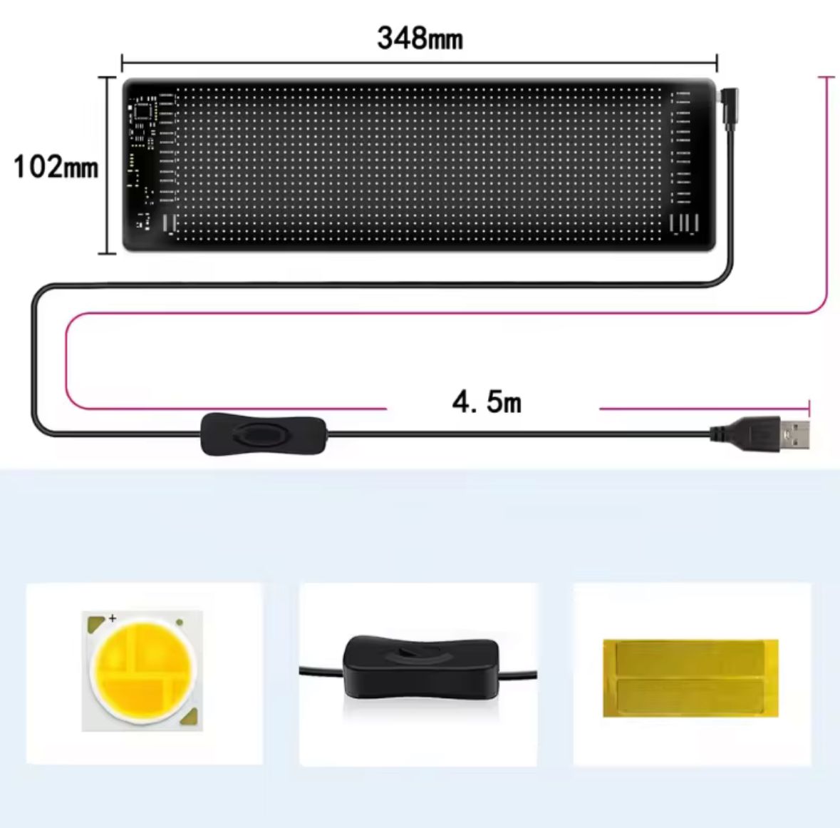 PANEL LED MATRIX FLEXIBLE 34X10CM